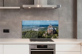 Szkło do Kuchni na Ścianę Panorama Miasta z Widokiem na Zamek