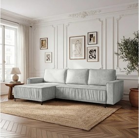 Narożnik w kształcie L funkcja spania do salonu, Juka Terra jasnoszary (88)