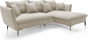 Narożnik GLOSS Prawostronny z funkcją spania, zestaw z poduszkami wolnostojący tkanina RIVIERA 38 Zielony WERSAL