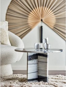 Czarno-biały marmurowy okrągły stolik ø 61 cm Rosito – Bloomingville