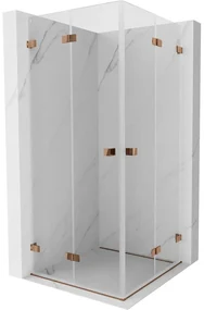 Mexen Lunar-F Duo kabina prysznicowa składana 95 x 95 cm, transparent, różowe złoto - 836-095L-095P-60-00