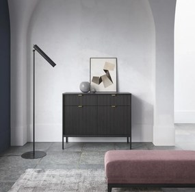 Komoda MILONA 2D2S 104 cm czarna mat PIASKI Meble