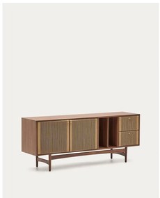 Brązowa niska komoda w dekorze orzecha 180x73 cm Elan – Kave Home