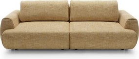 Masseno Sofa ZEST z funkcją spania i pojemnikiem na pościel, Rozkładana sofa - Żółty, SILENCIO 53