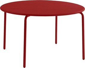 Stół ogrodowy okrągły śr. 110 cm, metalowy - Czerwony - MIRMANDE od MYLIA