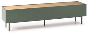 Zielono-naturalna szafka pod TV w dekorze dębu 180x45 cm Arista – Teulat