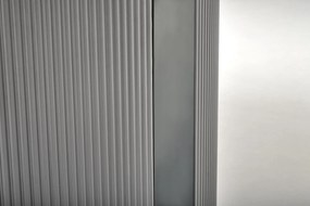 DANCAN stół rozkładany 160-200/90/76, ceramika biały marmur,odcienie szarości, czarny, jedna noga