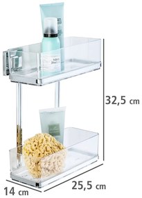 Prostokątna półka łazienkowa QUADRO, Vacuum-Loc, pod prysznic,2 poziomy, WENKO