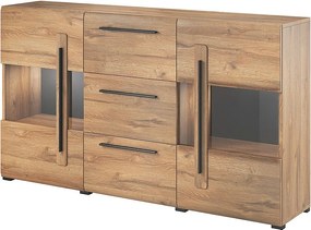 Komoda przeszklona TULSA 2D3S 180 dąb