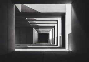Fototapeta - Kwadratowy tunel (196x136 cm)