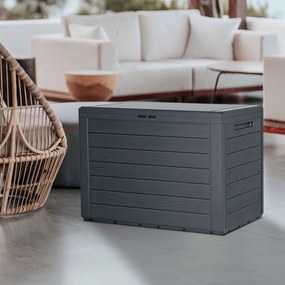 Pojemnik do przechowywania WOODEBOX, 190L,78x44x55cm, antracytowa Prosperplast