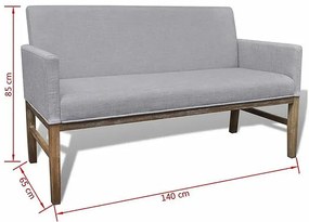 Jasnoszara elegancka ławka tapicerowana - Hikko