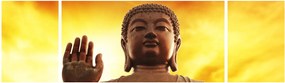 Obraz - Budda z czerwonym i żółtym tłem (170x50 cm)