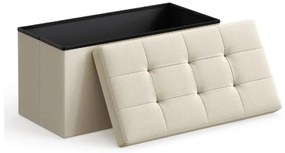 Stołek ze schowkiem OTTOMAN 76x38 cm, kremowy