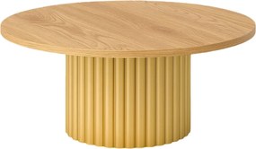 Okrągły stolik kawowy Pico o średnicy 58 cm, podstawa złota
