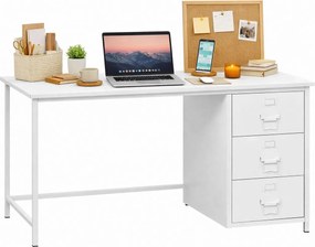 Białe Metalowe Biurko Z 3 Szufladami M0-E20