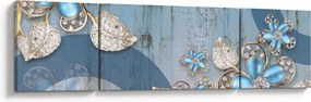 Obraz - Niebieskie kwiaty (170x50 cm)