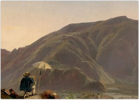 Obraz na szkle - Jules Coignet, View of Bozen with a Painter, reprodukcje (70x50 cm)