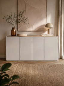 Komoda Elivo 200 cm czterodrzwiowa - kaszmir / dąb olejowany