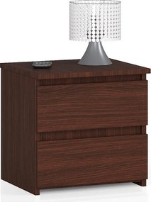 Szafka nocna AKORD CL2 Wenge 40 cm 2 szuflady kolor Wenge mat 40x35x40 cm