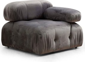 Elegancki fotel 1-osobowy, szary, 95 x 95 x 75 cm | Stelaż z drewna bukowego i płyty wiórowej, 100% poliester, zdejmowane oparcie i podłokietniki | Idealny