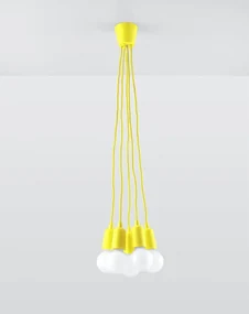 Lampa wisząca DIEGO 5 żółta SOLLUX  LIGHTING