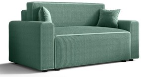 Miętowa rozkładana sofa z pojemnikiem na pościel P0-F97