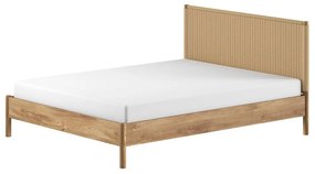 Łóżko dwuosobowe z litego drewna dębowego bez stelaża 160x200 cm w naturalnym kolorze Olive Rope – Vipack