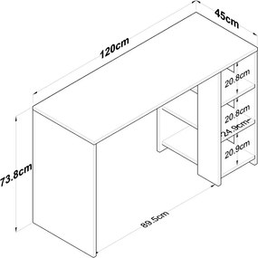 Biurko Hamen Walnut and Anthracite