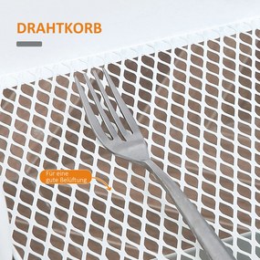 Homcom Wózek kuchenny Półka kuchenna Wózek do serwowania Wózek do przechowywania z kółkami Biały