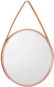 Brązowe okrągłe lustro ścienne ROSEA, średnica 45cm