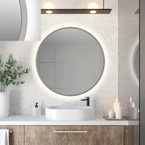 Lustro łazienkowe ZIRCON BETON 70 z oświetleniem LED BALTICA DESIGN