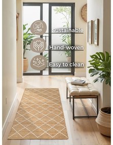 Chodnik z juty tkany ręcznie w naturalnym kolorze 80x200 cm Kunu – Hanse Home