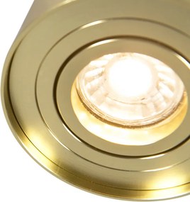 Reflektor sufitowy złoty/mosiądz, regulowany i obrotowy - Rondoo up