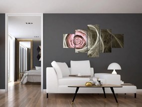Obraz - Abstrakcyjny róż jasnoróżowy (125x70 cm)