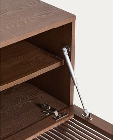 Ciemnobrązowa szafka pod TV w dekorze orzecha 180x49,5x42,5 cm Beyla – Kave Home