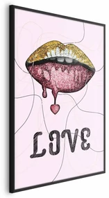 Plakat Płynne usta 60x90 cm z ramą czarną bez marginesu ARTGEIST B