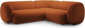 Aksamitny narożnik (prawostronny/w kształcie litery L) w kolorze terakoty Kate – Micadoni