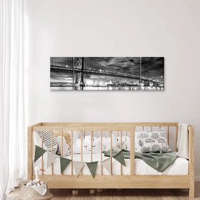 Obraz - Most Benjamina Franklina, Filadelfia, czarno  -biały (170x50 cm)