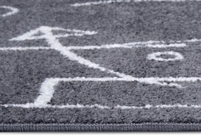 Dywan dziecięcy Adventures – Boisko Plan Gry ciemny szary 160 cm x 235cm Atest Oeko-Tex