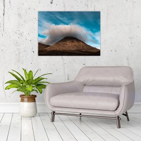 Obraz na szkle - Chmura nad szczytem (70x50 cm)