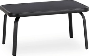 Zestaw Mebli Ogrodowych MINNESOTA Czarny Ławka Krzesła Stolik Tarasowy Siatka Nowoczesny