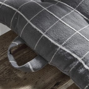 Poduszka na krzesło w kratę SOFT GEOMETRY, bawełniana, 40 x 40 cm