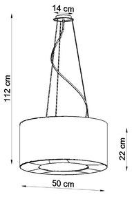 Żyrandol SATURNO 50 czarny/biały SOLLUX  LIGHTING