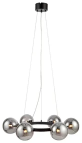 Lampa wisząca z czarną konstrukcją Markslöjd Circle 6L
