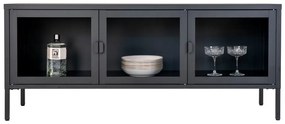 Czarna metalowa szafka pod TV 130x55 cm Brisbane – House Nordic