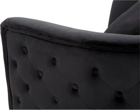 Czarny aksamitny fotel Bucarest – Mauro Ferretti