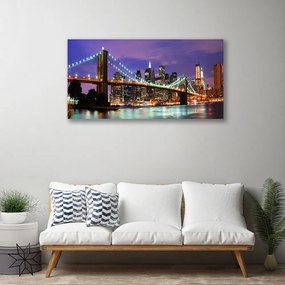 Obraz na płótnie Panorama Mostu o Zmierzchu