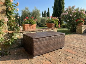 Technorattanowa skrzynia ogrodowa brąz