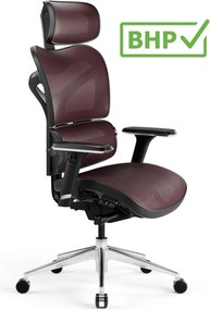 Krzesło do biurka Diablo V-Commander, zgodne z normą BHP, kolor czarno-burgundowy